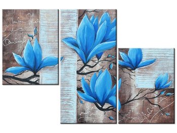 Obraz Błękitna magnolia, 3 elementy, 90x60 cm - Oobrazy