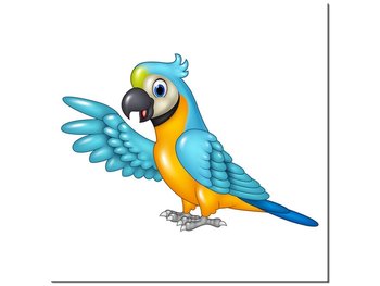Obraz, Błękitna papuga, 30x30 cm - Oobrazy