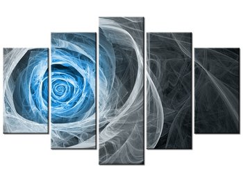 Obraz Błękitna róża fraktalna, 5 elementów, 100x63 cm - Oobrazy