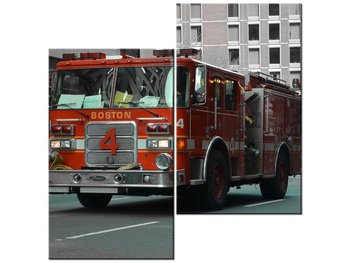 Obraz, Bostoński wóz strażacki - Brett Levin, 2 elementy, 60x60 cm - Oobrazy