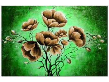Obraz Brązowe kwiaty, 90x60 cm - Oobrazy