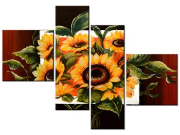 Obraz, Bujne słoneczniki, 4 elementy, 100x70 cm - Oobrazy