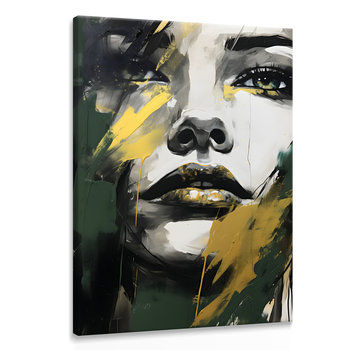 Obraz Canvas Abstrakcja Kobiecy PORTRET Styl Glamour Farba 80cm x 120cm - Muralo