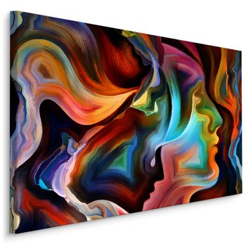 Obraz CANVAS Abstrakcyjne Kolorowe Twarze 3D Dekoracja Ścienna 100cm x 70cm - Muralo