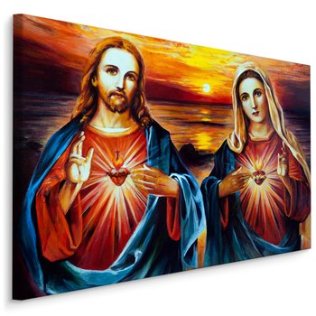 Obraz Canvas JEZUS Chrystus MARYJA Serce 3D Religia Malunek 40cm x 30cm - Muralo