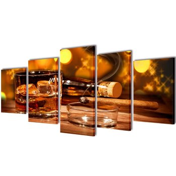 Obraz CANVAS MWGROUP Whiskey i cygaro, 100x50 cm, zestaw - vidaXL