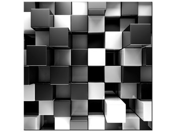 Obraz, Czarne i białe bloki 3D, 40x40 cm - Oobrazy