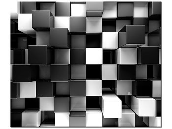 Obraz Czarne i białe bloki 3D, 60x50 cm - Oobrazy
