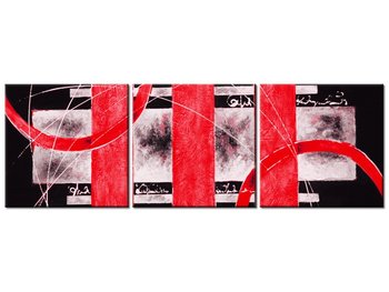 Obraz Czerwona abstrakcja, 3 elementy, 150x50 cm - Oobrazy