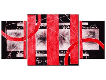 Obraz Czerwona abstrakcja, 3 elementy, 80x40 cm - Oobrazy