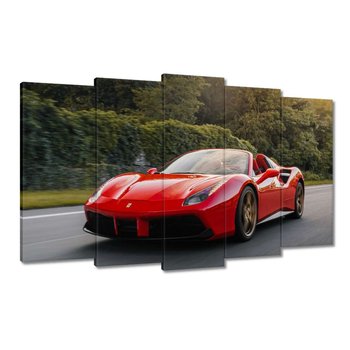 Obraz Czerwone Ferrari na drodze, 100x60cm - ZeSmakiem