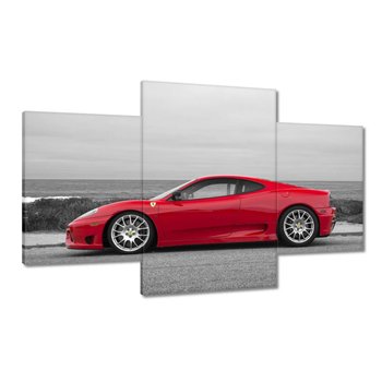 Obraz Czerwone Ferrari na plaży, 100x60cm - ZeSmakiem