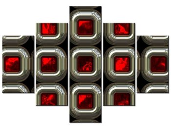 Obraz Czerwone lukswery, 5 elementów, 100x70 cm - Oobrazy