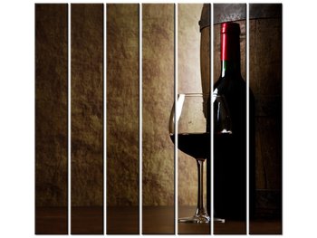 Obraz Czerwone wino, 7 elementów, 210x195 cm - Oobrazy