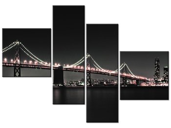 Obraz Czerwony most w San Francisco - Tanel Teemusk, 4 elementy, 100x70 cm - Oobrazy