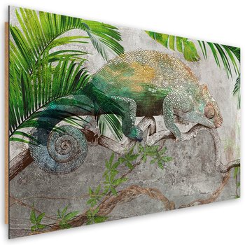 Obraz Deco Panel, Kameleon na gałęzi dżungla (Rozmiar 100x70) - Feeby