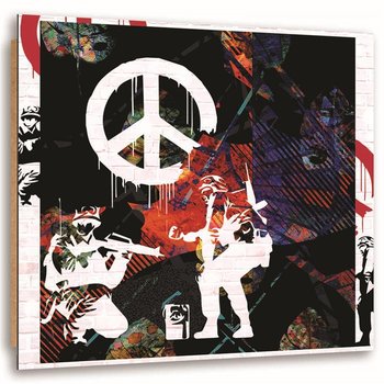 Obraz dekoracyjny FEEBY, Banksy Street art Peace 50x50 - Feeby