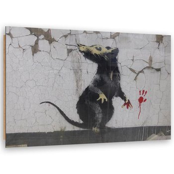 Obraz dekoracyjny FEEBY, Banksy Street Art Szczur 90x60 - Feeby