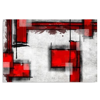 Obraz dekoracyjny FEEBY, Biało Czerwona Abstrakcja 80x60 - Caro