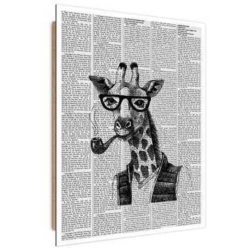 Obraz dekoracyjny FEEBY, Gazeta Żyrafa Czarno Biały 60x80 - Feeby