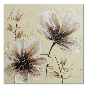 Obraz dekoracyjny FEEBY, Kwiat Malowany Bezowy 50x50 - Caro