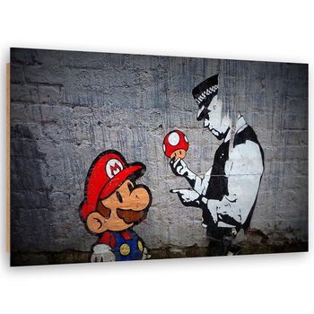 Obraz dekoracyjny FEEBY, MŁODZIEŻOWY Banksy Super Mario 60x40 - Feeby
