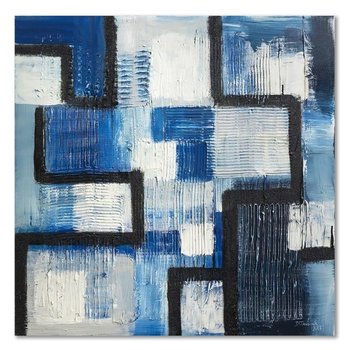 Obraz dekoracyjny FEEBY, Niebieska Abstrakcja Kwadrat 60x60 - Caro