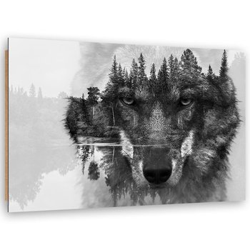 Obraz dekoracyjny FEEBY, Wilk Las Zwierzęta Czarny 60x40 - Feeby
