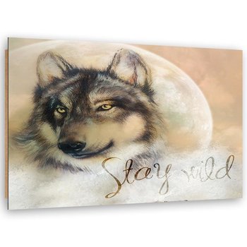 Obraz dekoracyjny FEEBY, Wilk Zwierzęta Natura beżowy 60x40 - Feeby