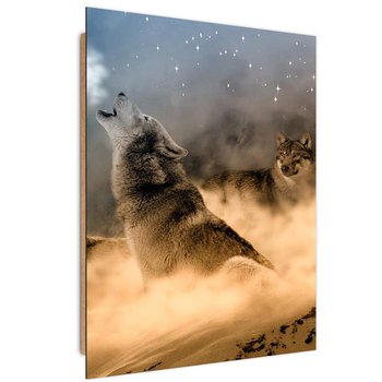 Obraz dekoracyjny FEEBY, Wilki Mgła Zwierzęta Natura Przyroda 20x30 - Feeby