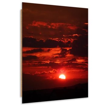 Obraz dekoracyjny FEEBY, Zachód Słońca czerwony 70x100 - Feeby