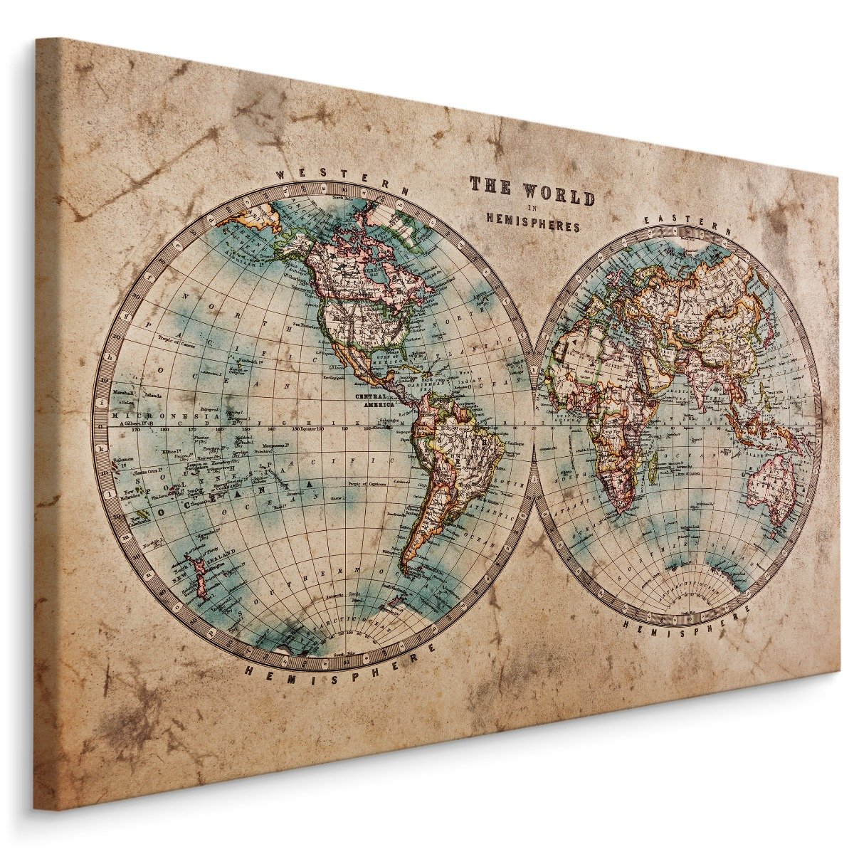 Mapa Obrazek Obraz Do Jadalni Stara Mapa Styl Vintage Dekoracja Ścienna 120cm X 80cm ...