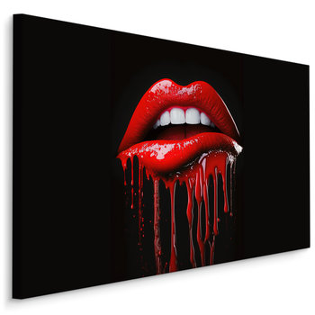Obraz Do Salonu Czerwone USTA Abstrakcyjny Wzór Dekoracja Ścienna 3D 90x60 - Muralo