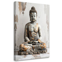 Obraz do salonu sypialni biura gabinetu, Budda Zen Spa na szarym tle 80x120