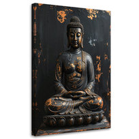 Obraz do salonu sypialni biura loftu, Budda Zen Spa na czarnym tle 40x60