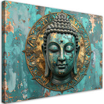 Obraz do salonu sypialni biura, Turkusowy Budda Zen Spa Orient 30x20