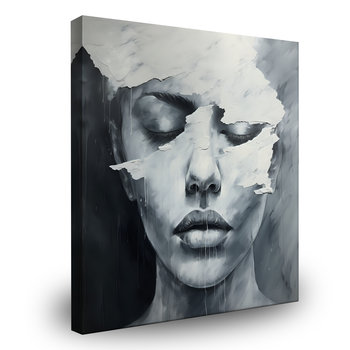 Obraz Do Sypialni Abstrakcyjny Portret Kobieta Usta Beton 60Cm X 60Cm - Muralo