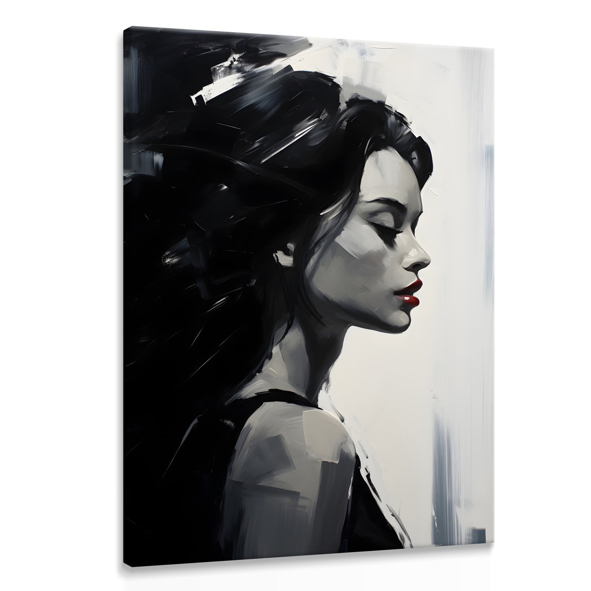 Obraz Do Sypialni Czarno Biały Portret Kobieta Usta Abstrakcja 30cm X 2785