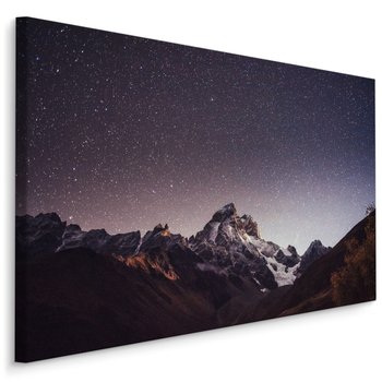 Obraz Do Sypialni GÓRY Gwiaździste Niebo 3D Pejzaż Dekoracja 90cm x 60cm - Muralo