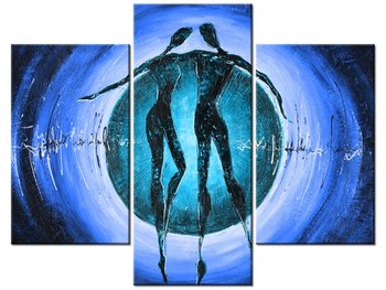 Obraz Do tanga trzeba dwojga w niebieskim, 3 elementy, 90x70 cm - Oobrazy