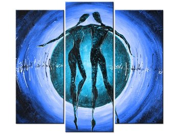 Obraz Do tanga trzeba dwojga w niebieskim, 3 elementy, 90x80 cm - Oobrazy