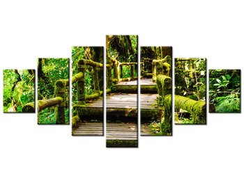Obraz Drewniany mostek, 7 elementów, 210x100 cm - Oobrazy