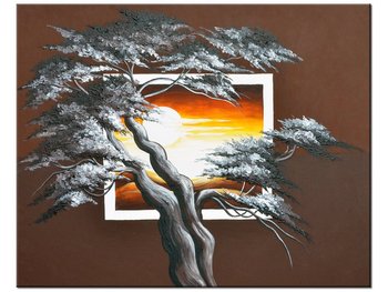Obraz Drzewo na tle zachodzącego słońca, 50x40 cm - Oobrazy