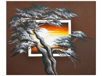 Obraz Drzewo na tle zachodzącego słońca, 60x50 cm - Oobrazy