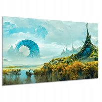 Obraz FANTASY 5 błękitny zielony 120x80 planeta
