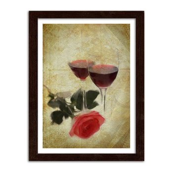 Obraz FEEBY Kieliszki wina i róża, 40x50 cm - Feeby