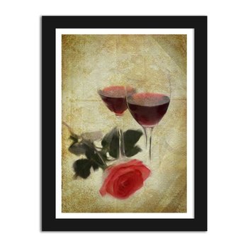 Obraz FEEBY Kieliszki wina i róża, 50x70 cm - Feeby
