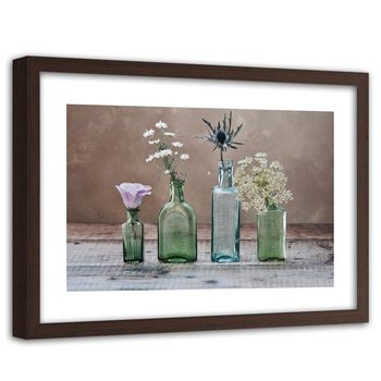 Obraz FEEBY Kwiaty w szklanych wazonach, 60x40 cm - Feeby