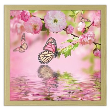 Obraz FEEBY Motyl wśród kwiatów, 50x50 cm - Feeby
