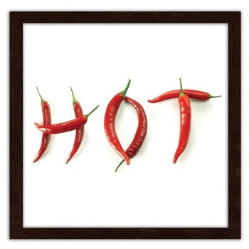 Obraz FEEBY Napis hot z papryczek chili, 40x40 cm - Feeby